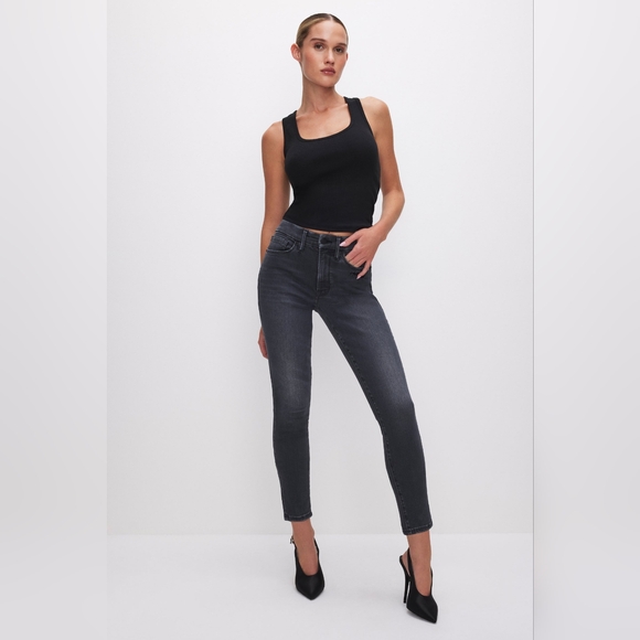 NWT Good American ALWAYS FITS GOOD LEGS SKINNY CROPPED JEANS - Picture 1 of 6